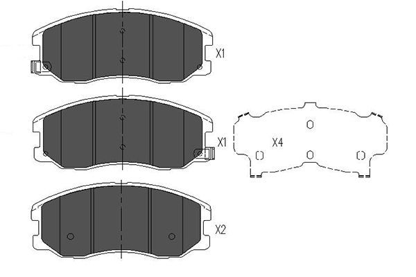 KAVO PARTS Piduriklotsi komplekt,ketaspidur KBP-1009